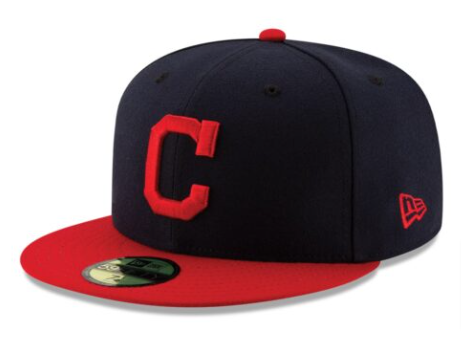 Cleveland Indians Fitted New Era 59FIFTY Navy Red Cap Hat Red C Logo