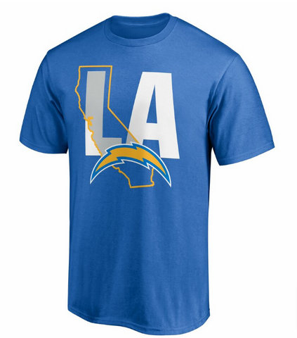 Los Angeles Chargers Mens Hometown 1st Down T-Shirt Fanatics Sky Blue