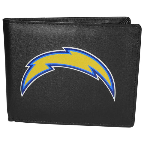 Los Angeles Chargers Mens Embroidered Leather Bi-fold Wallet