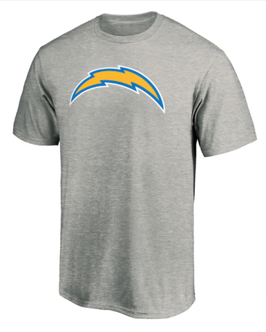 Los Angeles Chargers Mens T-Shirt Fanatics Primary Logo Grey Tee