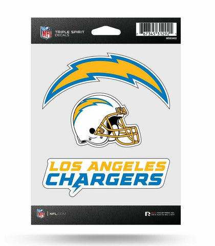 Los Angeles Chargers Sticker Triple Spirit Pack - THE 4TH QUARTER