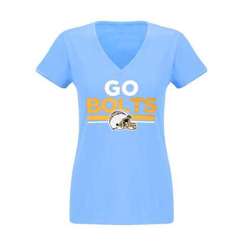 Los Angeles Chargers Womens V-Neck Fanatics Wildcat T-Shirt Sky Blue