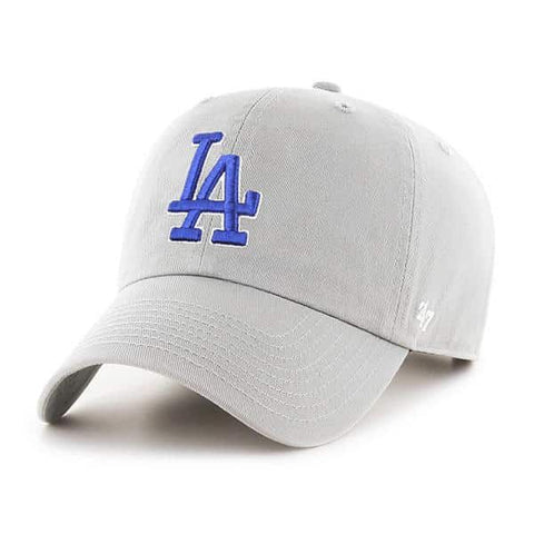Los Angeles Dodgers Strapback '47 Brand Clean Up Adjustable Cap Hat Grey Blue Logo