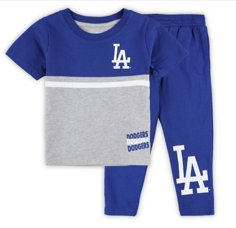 Los Angeles Dodgers Infant (12-24 Months) Batters Box T-Shirt & Pants 2 pc Set