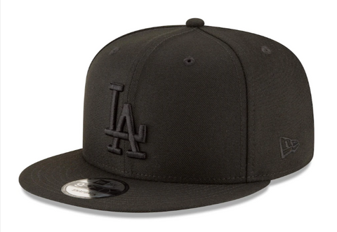 Los Angeles Dodgers Snapback New Era Black on Black Cap Hat - THE 4TH QUARTER