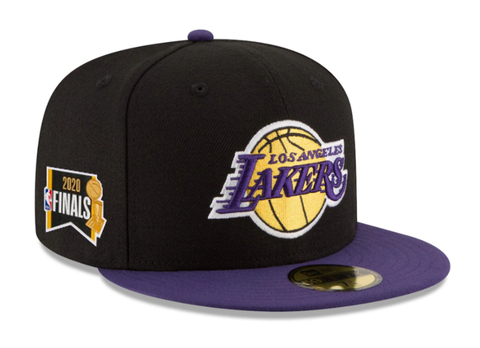Los Angeles Lakers Fitted New Era 59Fifty NBA Finals 2020 Side Patch Black Purple Hat Cap