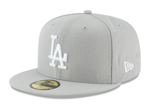 Los Angeles Dodgers Fitted New Era 59FIFTY Light Grey Cap Hat - THE 4TH QUARTER