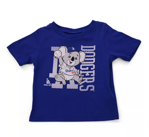 Los Angeles Dodgers Kids Tee (4-7) Months Baby Koala Mascot T-Shirt Blue