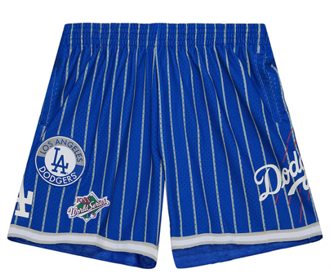Los Angeles Dodgers Mens Mitchell & Ness City Collection Mesh Shorts Blue