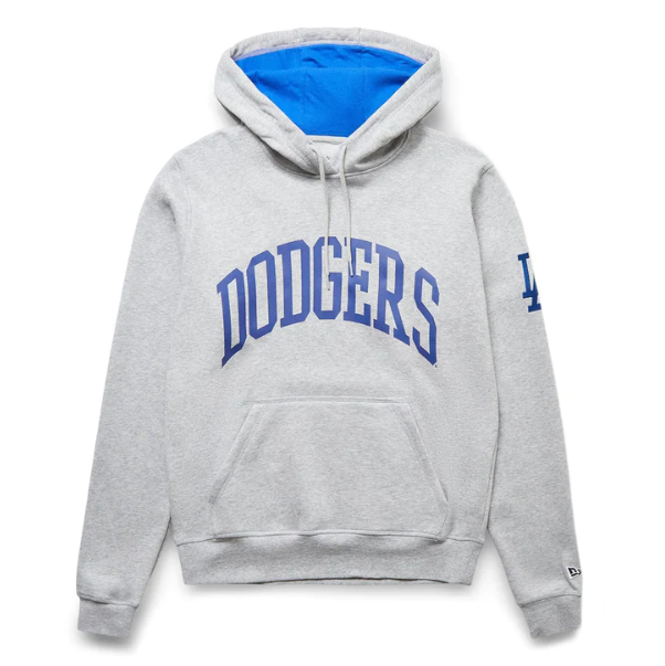Los Angeles Dodgers Mens Sweatshirt New Era Block Hoodie Grey