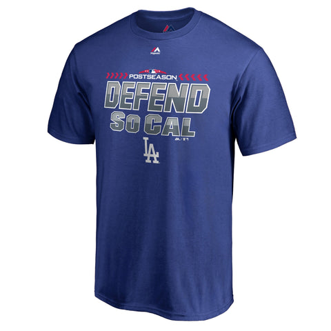 Los Angeles Dodgers Mens T-Shirt Majestic Defend SoCal Post Season