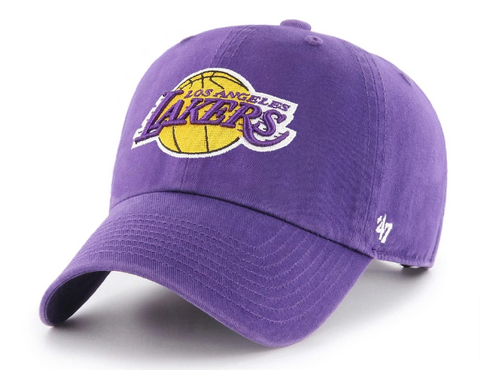 Los Angeles Lakers Strapback '47 Brand Clean Up Adjustable Cap Hat Purple
