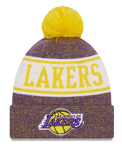 Los Angeles Lakers Beanie New Era Cuffed Knit Hat Confident Heather