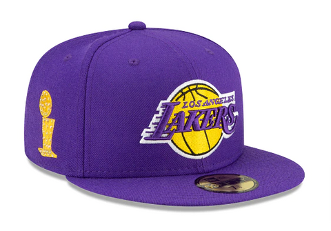 Los Angeles Lakers Fitted New Era 59Fifty Icy Side Patch Purple Cap Hat Sky UV