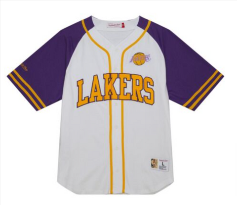 Los Angeles Lakers Jersey Mitchell and Ness Practice Day Button Front