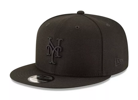 New York Mets Snapback New Era 9Fifty Black on Black Cap Hat