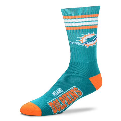 Miami Dolphins Socks 4-Stripe Long Deuce Team Color Performance
