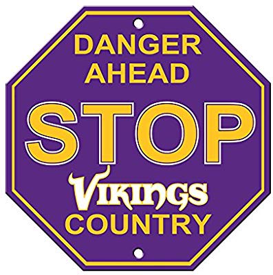 Minnesota Vikings Bar Home Decor Plastic Stop Sign