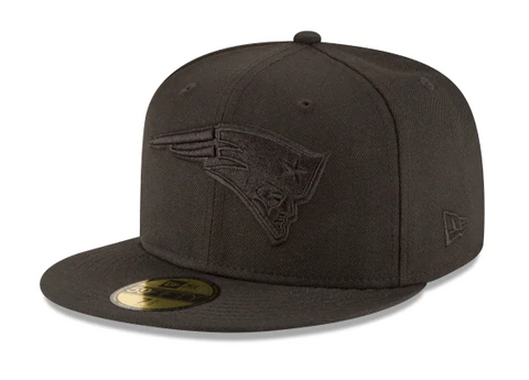 New England Patriots New Era Fitted Black on Black Cap Hat