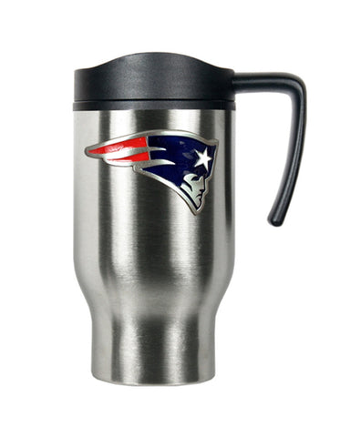 New England Patriots Logo 16oz Stainless Steel Travel Mug - THE 4TH QUARTER