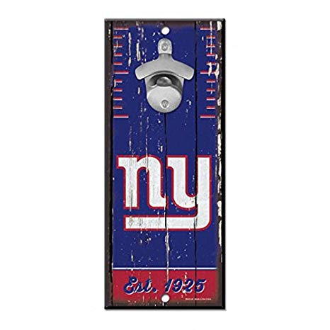 New York Giants 5x11 Wood Bottle Opener Sign
