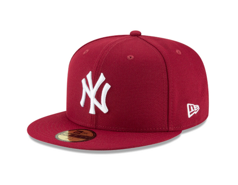 New York Yankees Fitted New Era 59Fifty Burgundy Cap Hat. Grey Bottom.