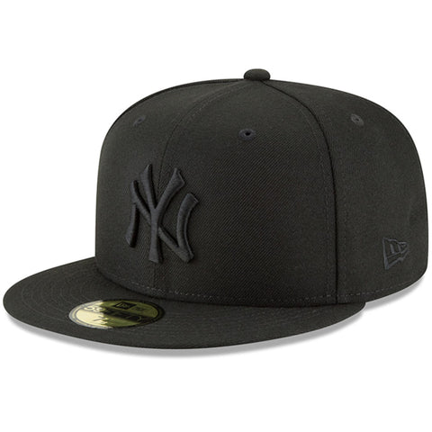 New York Yankees Fitted New Era 59Fifty Cap Hat Black on Black