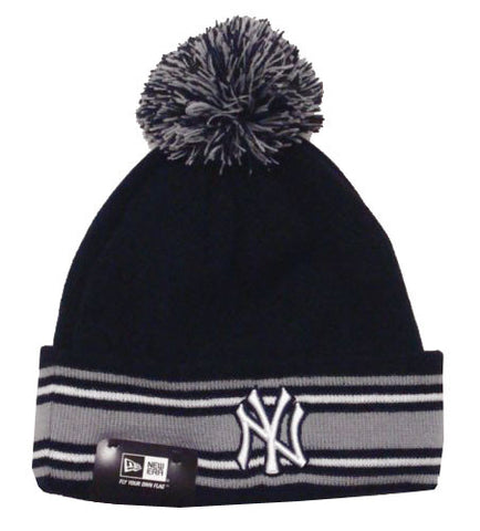 New York Yankees New Era Sport Knit On Field Pom Beanie Fold - THE 4TH QUARTER