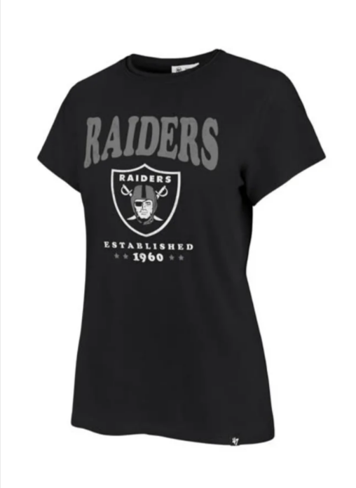 Las Vegas Raiders Womens 47 Brand Flint T-Shirt Crew Neck Black – THE 4TH  QUARTER