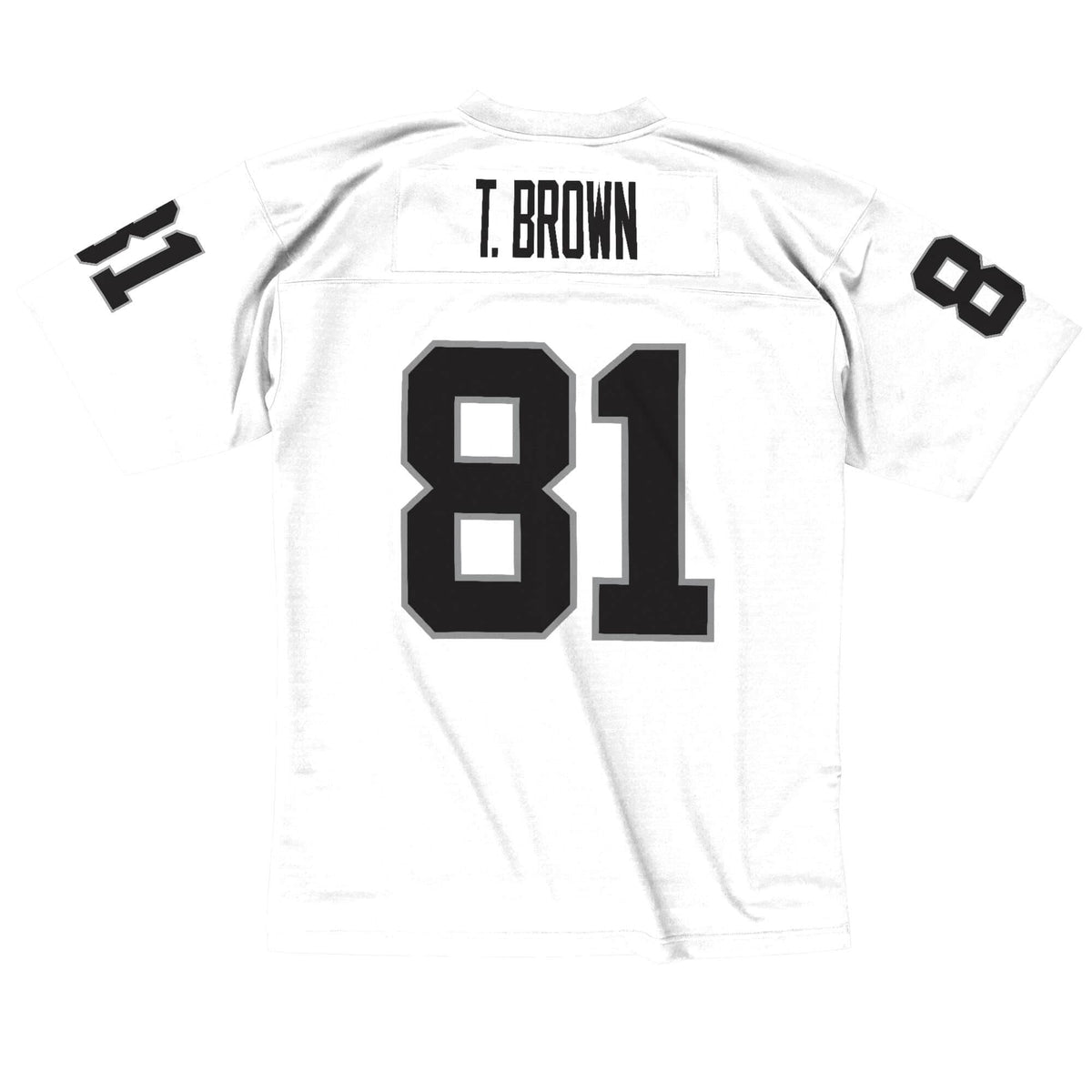 Los Angeles Raiders Mens Jersey Mitchell Ness 81 Tim Brown 1997 White THE 4TH QUARTER