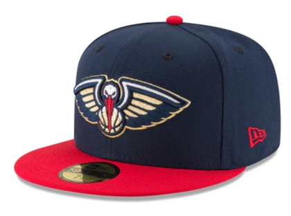 New Orleans Pelicans Fitted 59Fifty New Era Cap Hat 2 Tone Navy Red