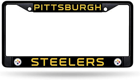 Pittsburgh Steelers Chrome Auto Licensed Plate Frame Black