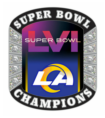 Los Angeles Rams Super Bowl LVI 56 Champions Rhinestone Lapel Pin