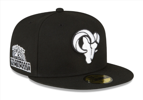 Los Angeles Rams Fitted New Era 59Fifty 1990 Pro Bowl Black White Cap Hat