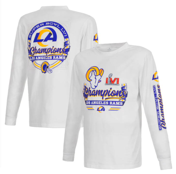 Los Angeles Rams Mens T-Shirt Fanatics Super Bowl LVI Champions Long S –  THE 4TH QUARTER