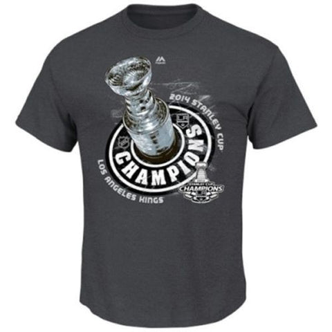 Los Angeles Kings Mens 2014 Stanley Cup Champions Locker Room T-Shirt Charcoal - THE 4TH QUARTER