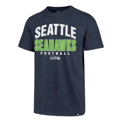Seattle Seahawks Mens 47 Brand Track Down T-Shirt Light Navy