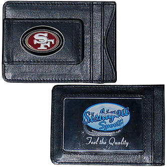 San Francisco 49ers Magnetic Leather Money Clip Wallet Card Holder