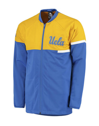 UCLA Bruins Mens Adidas On Court Full Zip Jacket Blue Yellow - THE 4TH QUARTER