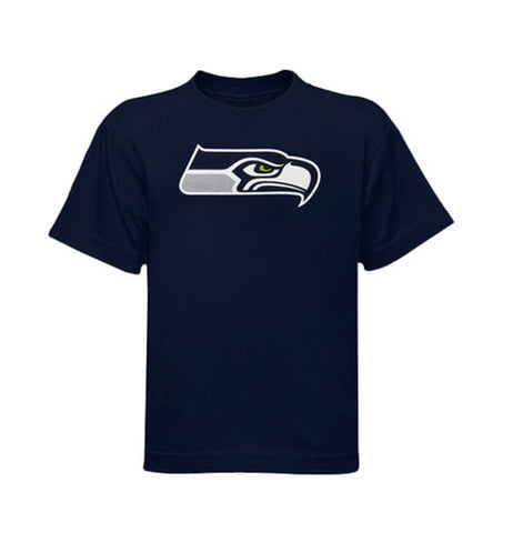 Seattle Seahawks Kids (4-7) Logo T-Shirt Navy - THE 4TH QUARTER