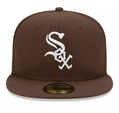 Chicago White Sox Fitted New Era 59Fifty Brown White Logo Hat Cap