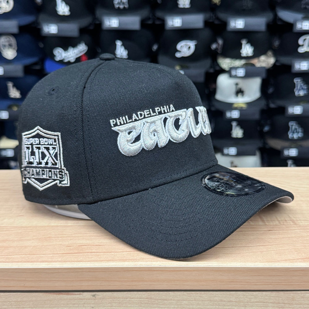 Philadelphia Eagles Snapback 9Forty New Era A-Frame SB LIX Black Hat Cap - THE 4TH QUARTER