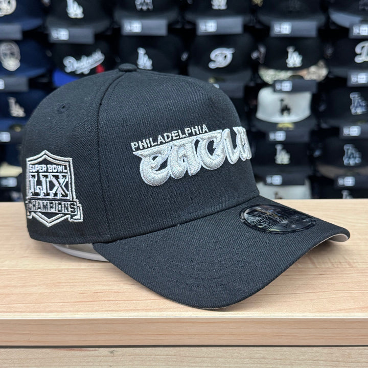 Philadelphia Eagles Snapback 9Forty New Era A-Frame SB LIX Black Hat Cap - THE 4TH QUARTER