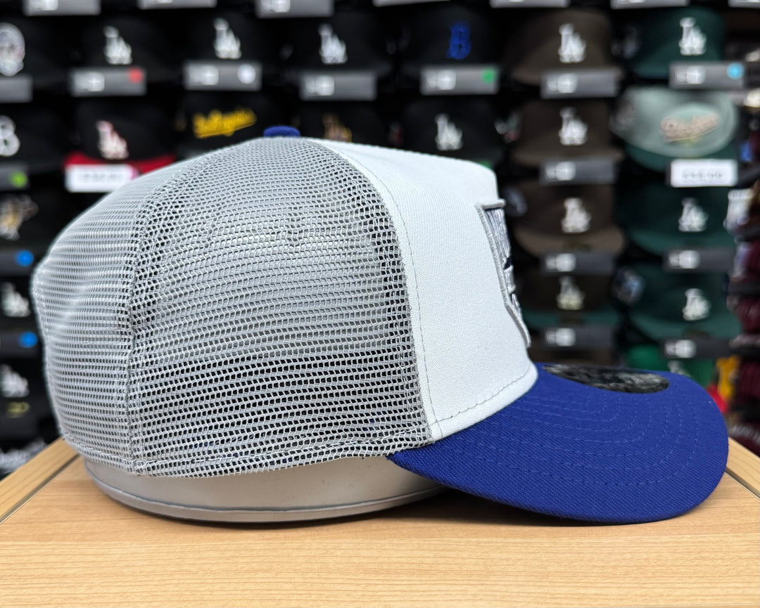 Los Angeles Dodgers A-Frame Snapback 9Forty New Era 2024 WS Champions Trucker Hat Cap - THE 4TH QUARTER
