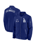 Los Angeles Dodgers KAWS Authentic Collection Dugout Full-Zip Bomber Jacket Royal Blue