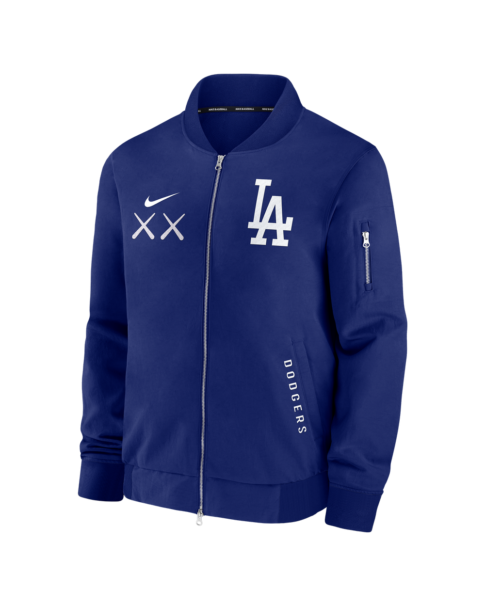 Los Angeles Dodgers KAWS Authentic Collection Dugout Full-Zip Bomber Jacket Royal Blue