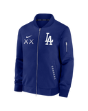 Los Angeles Dodgers KAWS Authentic Collection Dugout Full-Zip Bomber Jacket Royal Blue