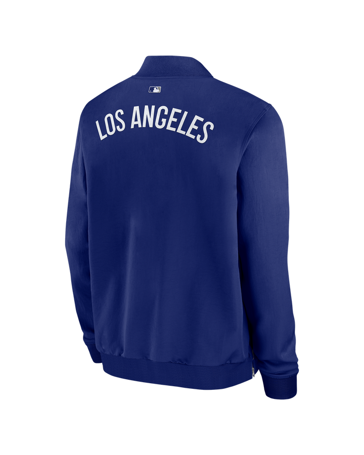 Los Angeles Dodgers KAWS Authentic Collection Dugout Full-Zip Bomber Jacket Royal Blue