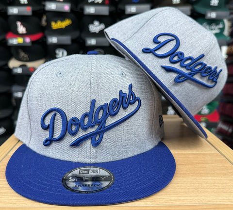Los Angeles Dodgers Snapback New Era 9Fifty Heather Blue Cap Hat Grey UV