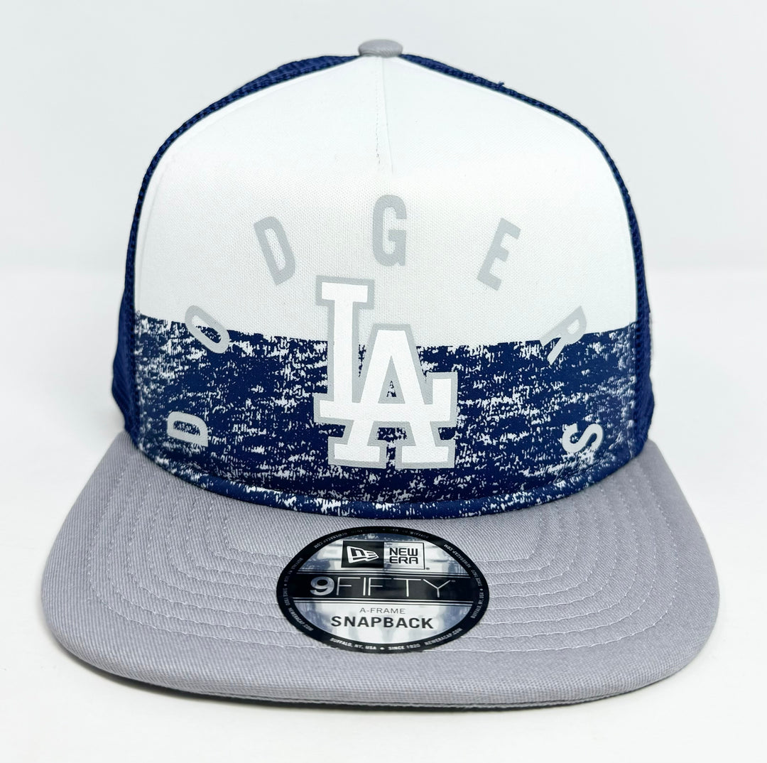 Los Angeles Dodgers Snapback New Era 9Fifty A-Frame Game Day Blue Grey Trucker Mesh Cap Hat - THE 4TH QUARTER
